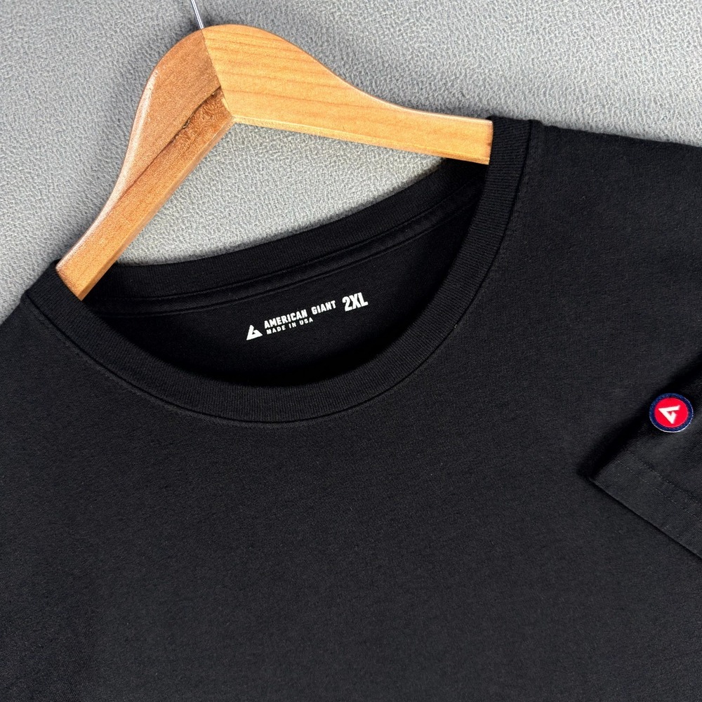 American Giant Shirt Mens 2XL‎ Black Heavyweight Boxy Minimalist Basic Tee